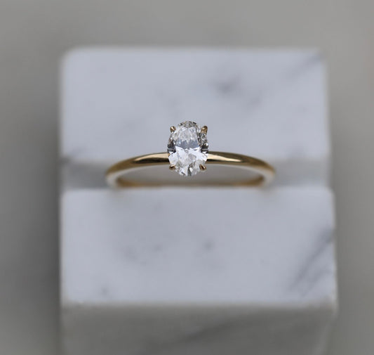 Oval Solitaire Lab Grown Diamond Engagement Ring