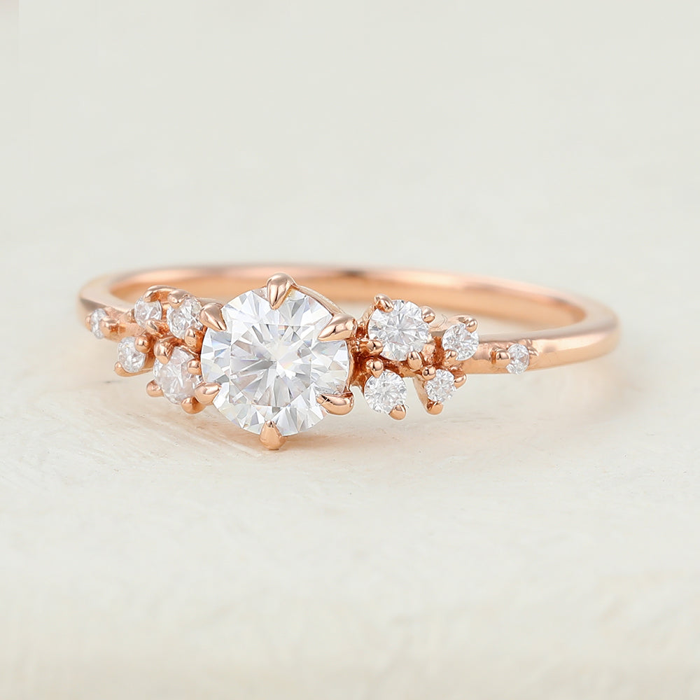Round Cluster Lab-Grown Diamond Engagement Ring