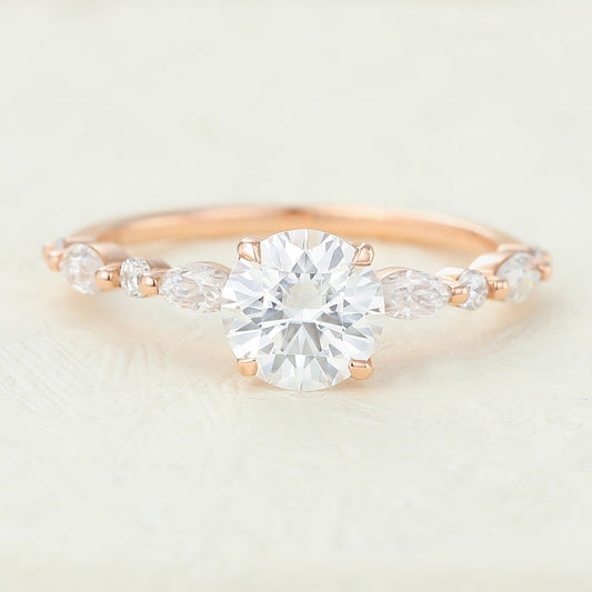 Round Pave Lab-Grown Diamond Engagement Ring