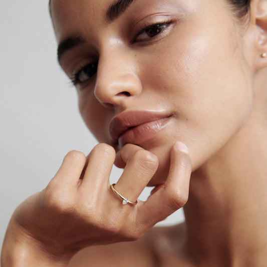 Stunning 0.10 CT Marquise Moissanite Engagement Ring with Solitaire Design 2