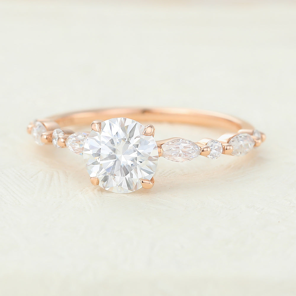 Round Pave Lab-Grown Diamond Engagement Ring