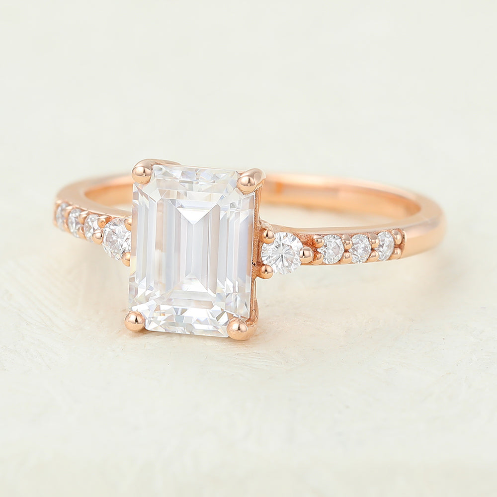 Emerald Pave Lab-Grown Diamond Engagement Ring
