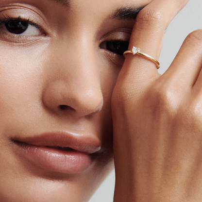 Stunning 0.15 CT Heart Moissanite Engagement Ring with Solitaire Design 5