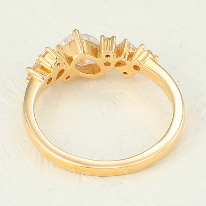 Oval Cluster Lab-Grown Diamond Engagement Ring