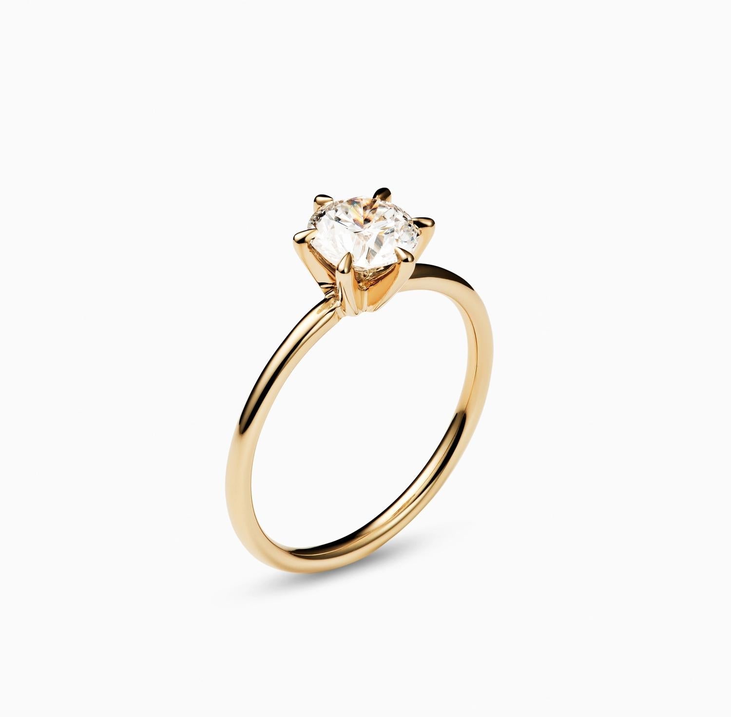 Round Solitaire Lab Grown Diamond Engagement Ring