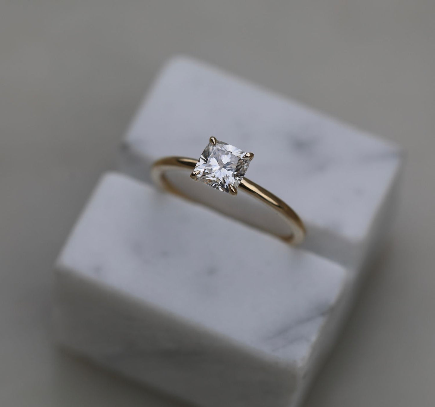 Cushion Solitaire Lab Grown Diamond Engagement Ring