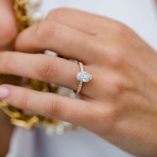 Oval Pave Lab Grown Diamond Engagement Ring