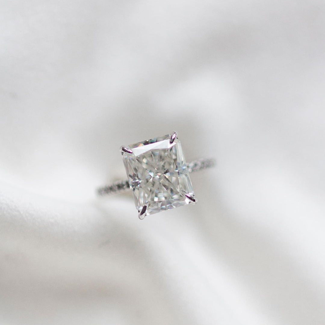 Radiant Pave Lab Grown Diamond Engagement Ring
