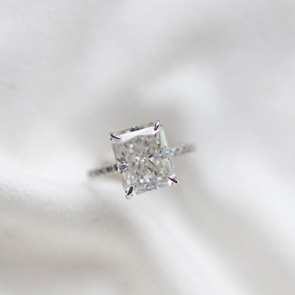 Radiant Pave Lab Grown Diamond Engagement Ring