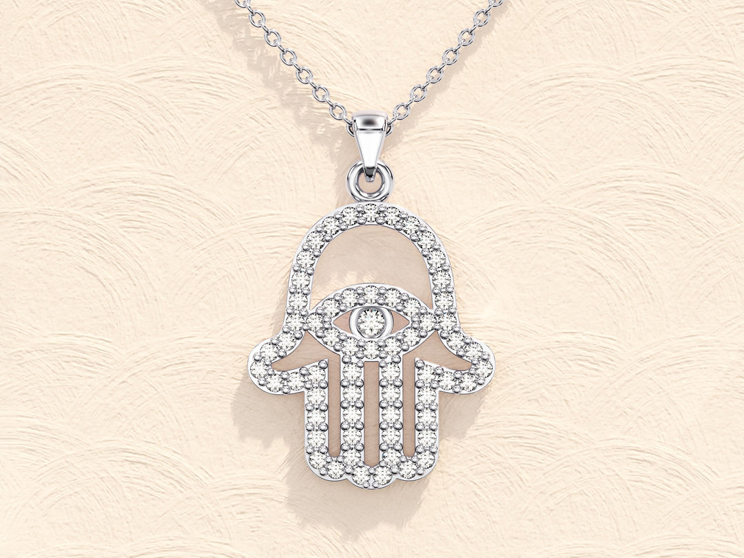 0.5 TCW Round Shape Moissanite Necklace For Her