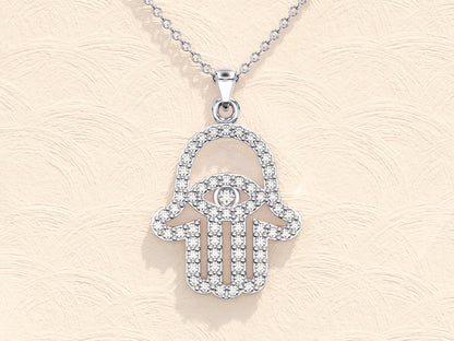 0.5 TCW Round Shape Moissanite Necklace For Her