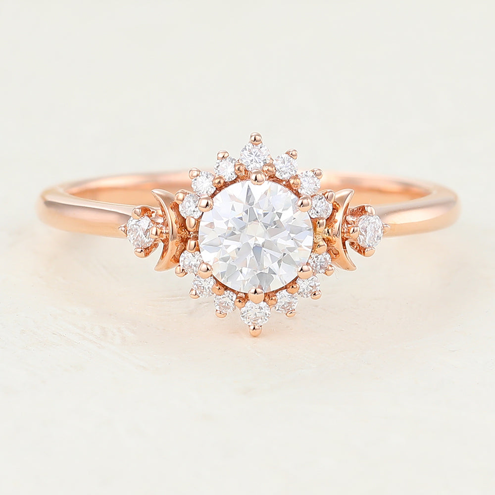 Round Cluster Lab-Grown Diamond Engagement Ring