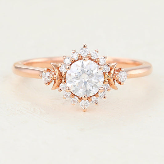 Round Cluster Lab-Grown Diamond Engagement Ring