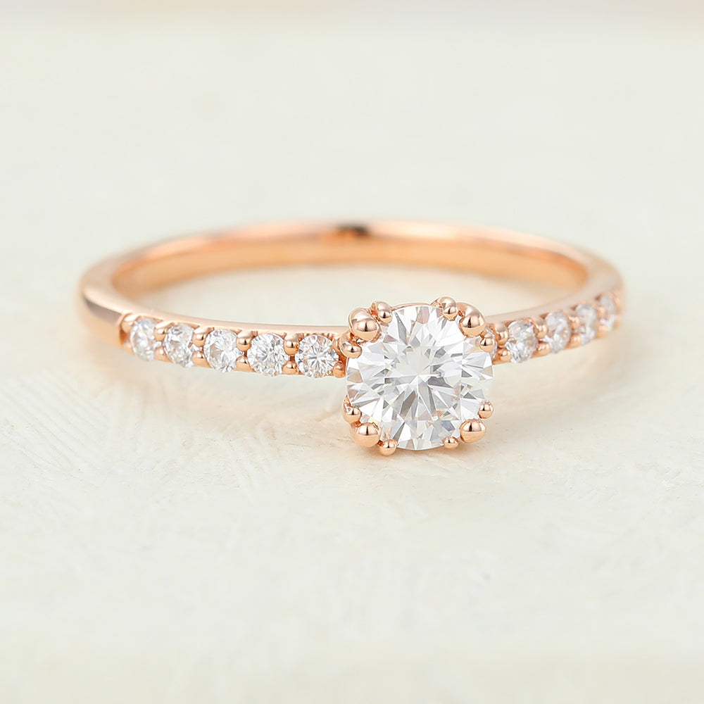 Round Pave Lab-Grown Diamond Engagement Ring