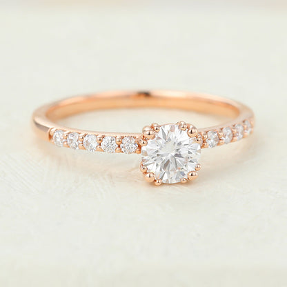 Round Pave Lab-Grown Diamond Engagement Ring