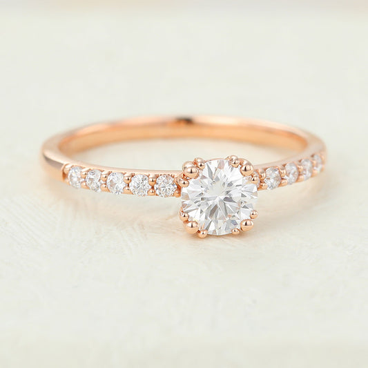 Round Pave Lab-Grown Diamond Engagement Ring