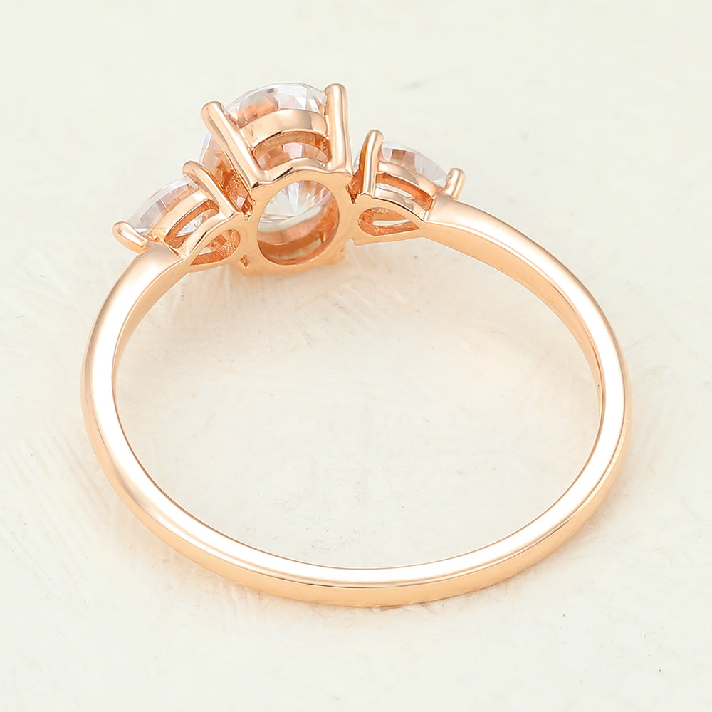 Oval Three Stone Lab-Grown Diamond Engagement Ring