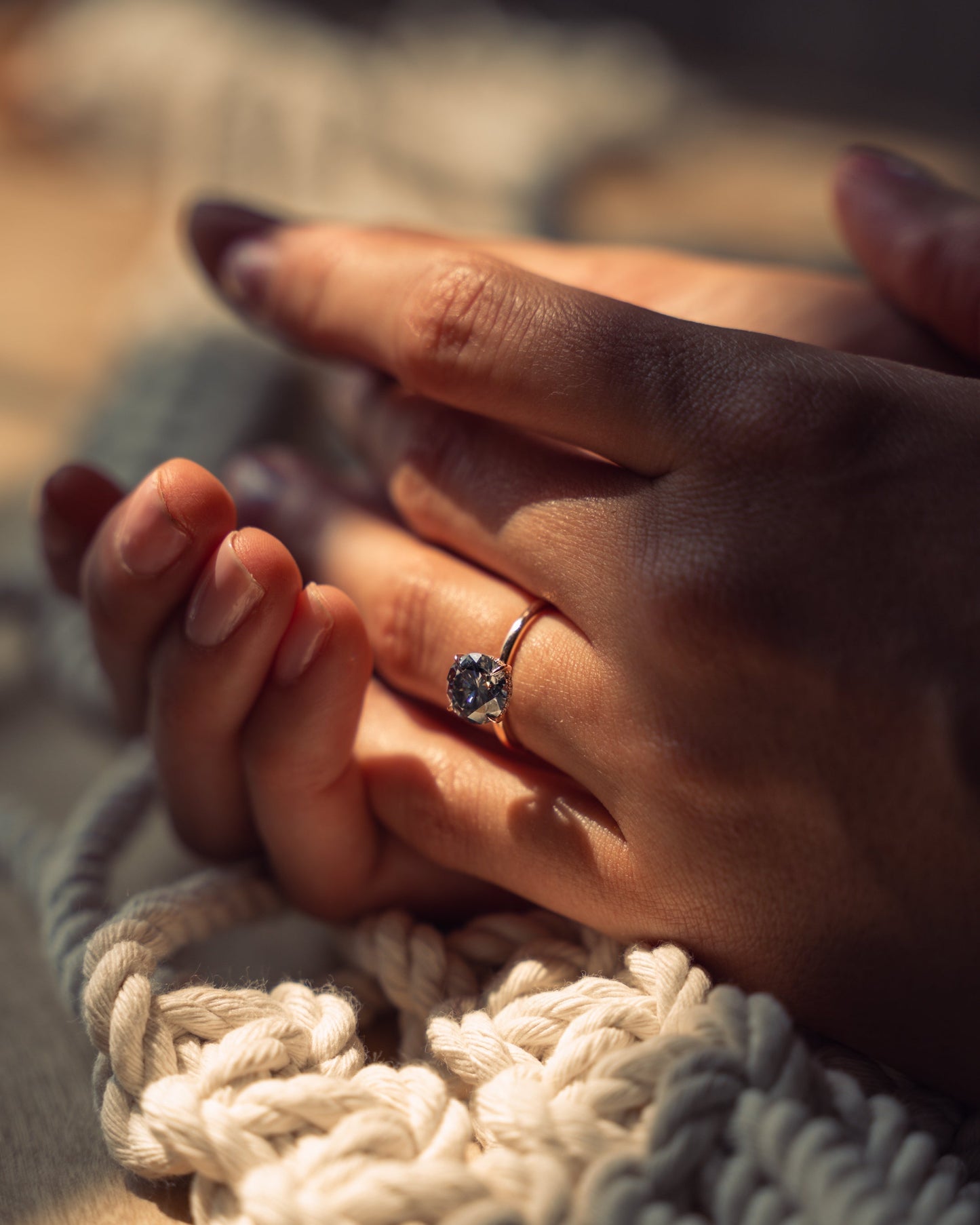 1.60 CT Round Cut Lab Grown Diamond Engagement Ring With Hidden Halo Setting