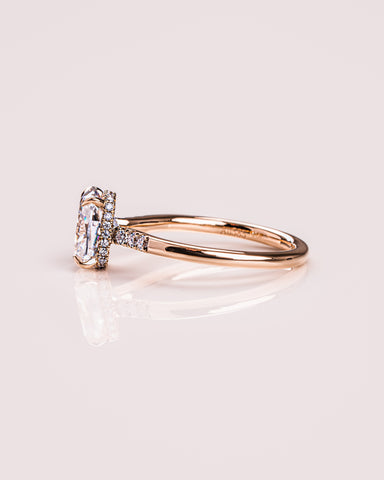 1.49 CT Cushion Cut Moissanite Engagement Ring With Hidden Halo Setting