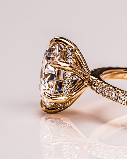 2.75 CT Round Cut Hidden Halo & Pave Setting Lab Grown Diamond Engagement Ring