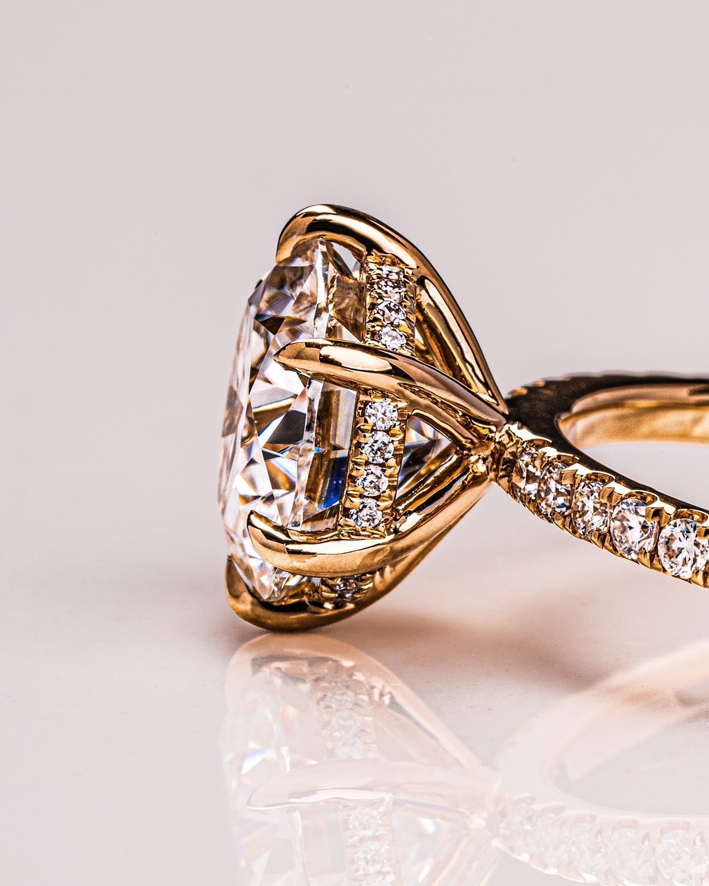 2.75 CT Round Cut Hidden Halo & Pave Setting Lab Grown Diamond Engagement Ring