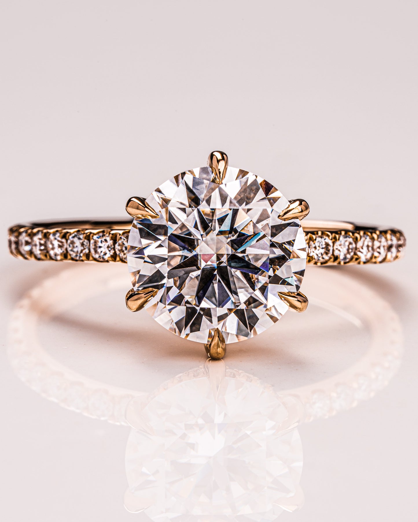 2.75 CT Round Cut Hidden Halo & Pave Setting Lab Grown Diamond Engagement Ring