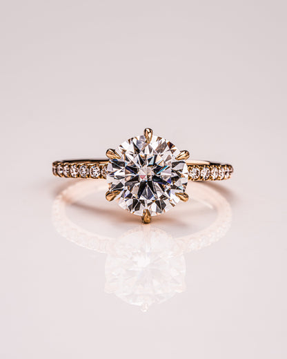 2.75 CT Round Cut Hidden Halo & Pave Setting Lab Grown Diamond Engagement Ring