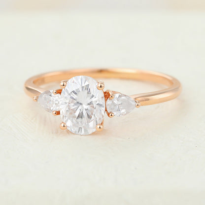 Oval Three Stone Lab-Grown Diamond Engagement Ring