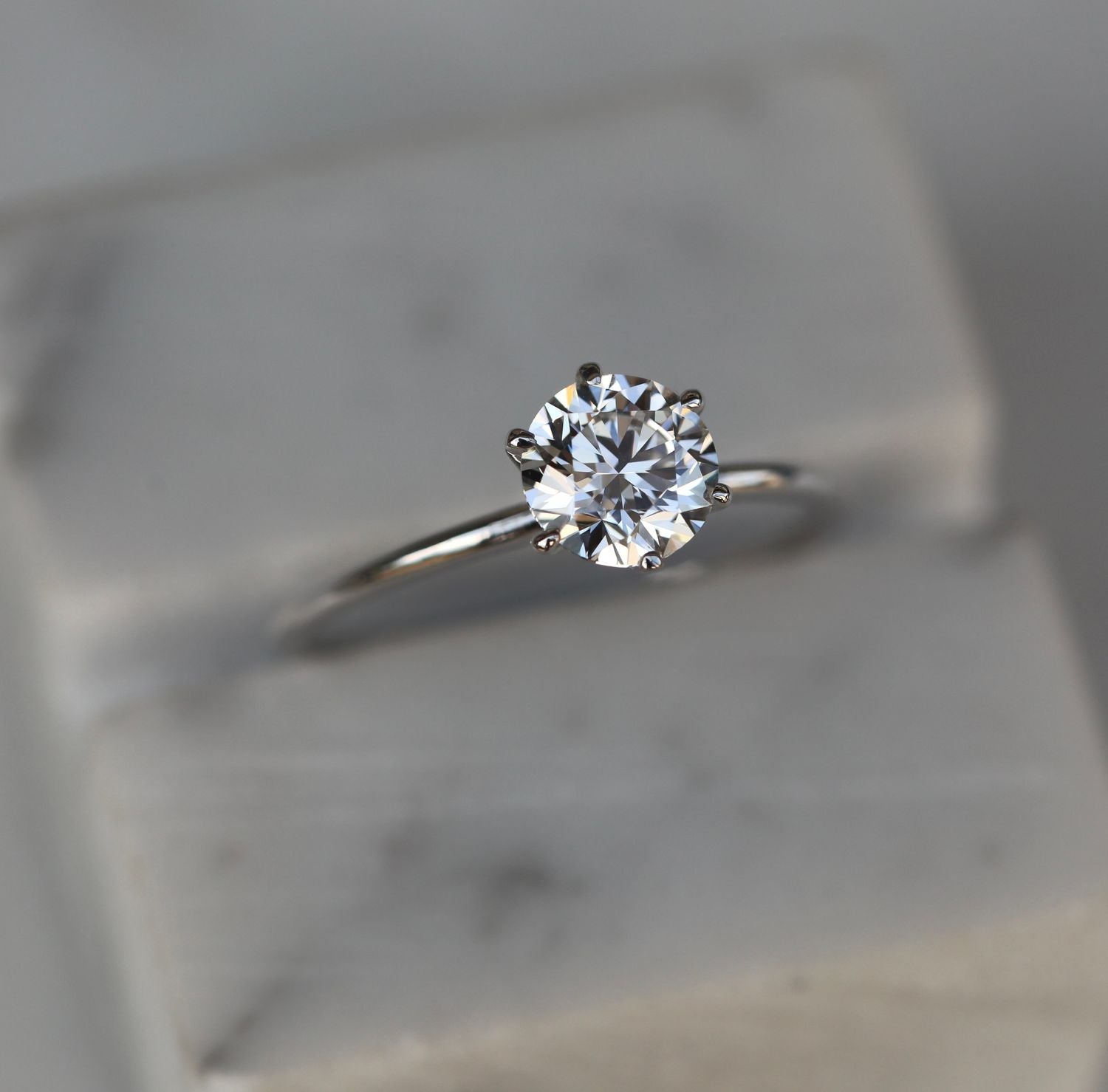 Round Solitaire Lab Grown Diamond Diamond Engagement Ring