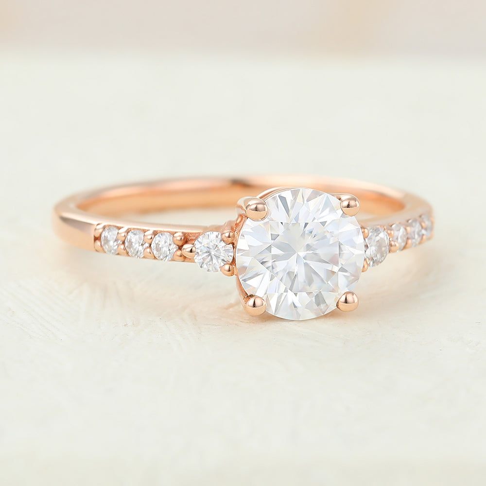 Round Pave Lab-Grown Diamond Engagement Ring