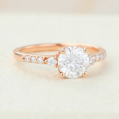 Round Pave Lab-Grown Diamond Engagement Ring