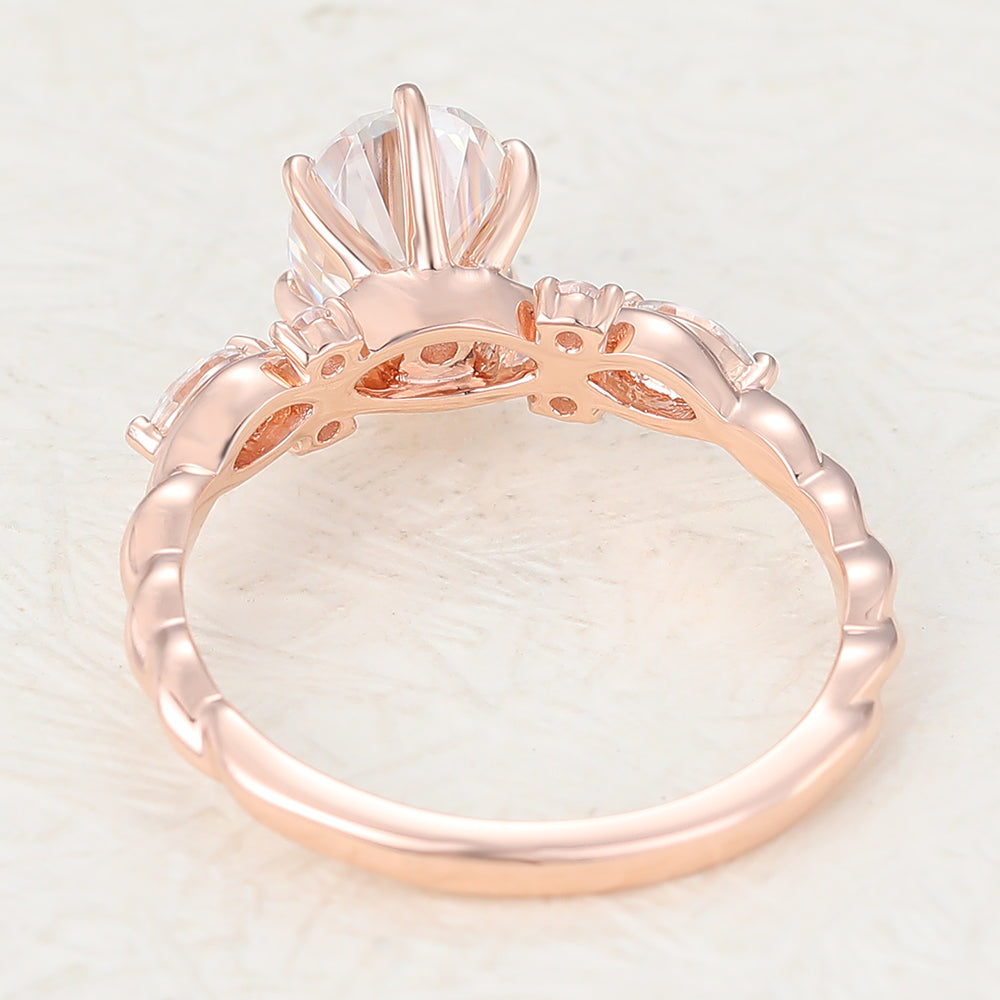 Oval Cluster Lab-Grown Diamond Engagement Ring
