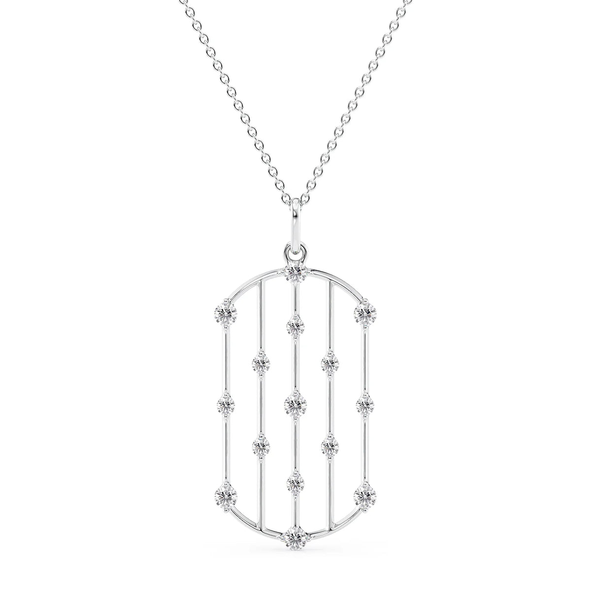 0.7 CT Round Shape Moissanite Dainty Necklace