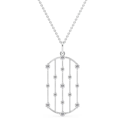 0.7 CT Round Shape Moissanite Dainty Necklace