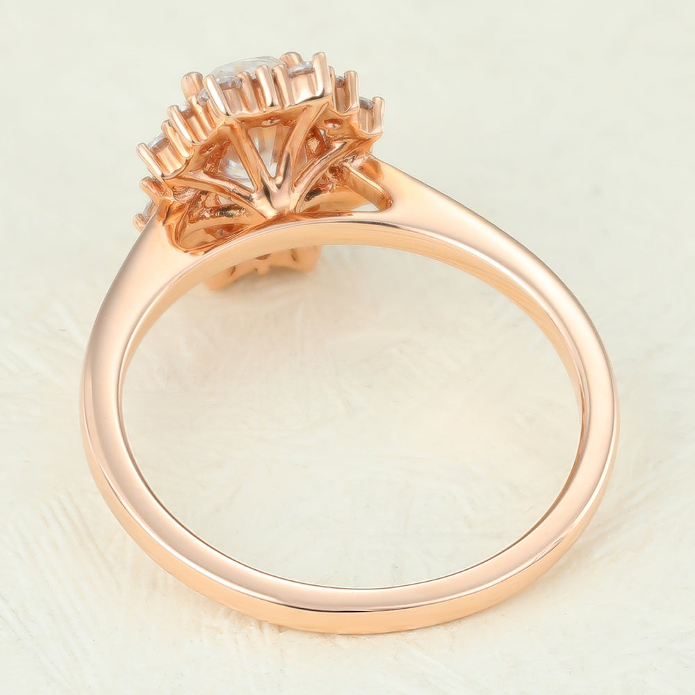 Oval Cluster Lab-Grown Diamond Engagement Ring