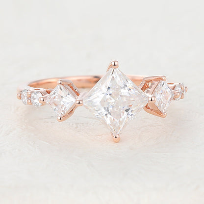 Princess Cluster Lab-Grown Diamond Engagement Ring