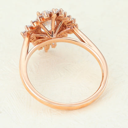 Oval Cluster Lab-Grown Diamond Engagement Ring