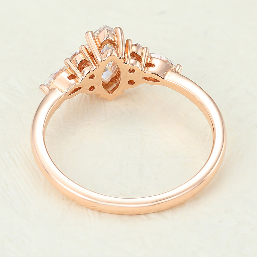 Marquise Cluster Lab-Grown Diamond Engagement Ring