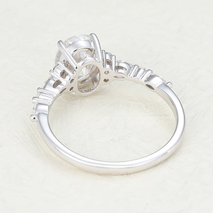 Oval Cluster Lab-Grown Diamond Engagement Ring