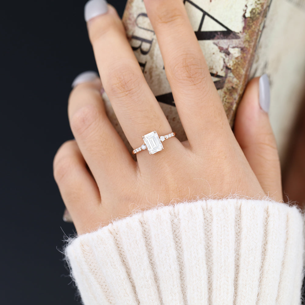 Emerald Pave Lab-Grown Diamond Engagement Ring