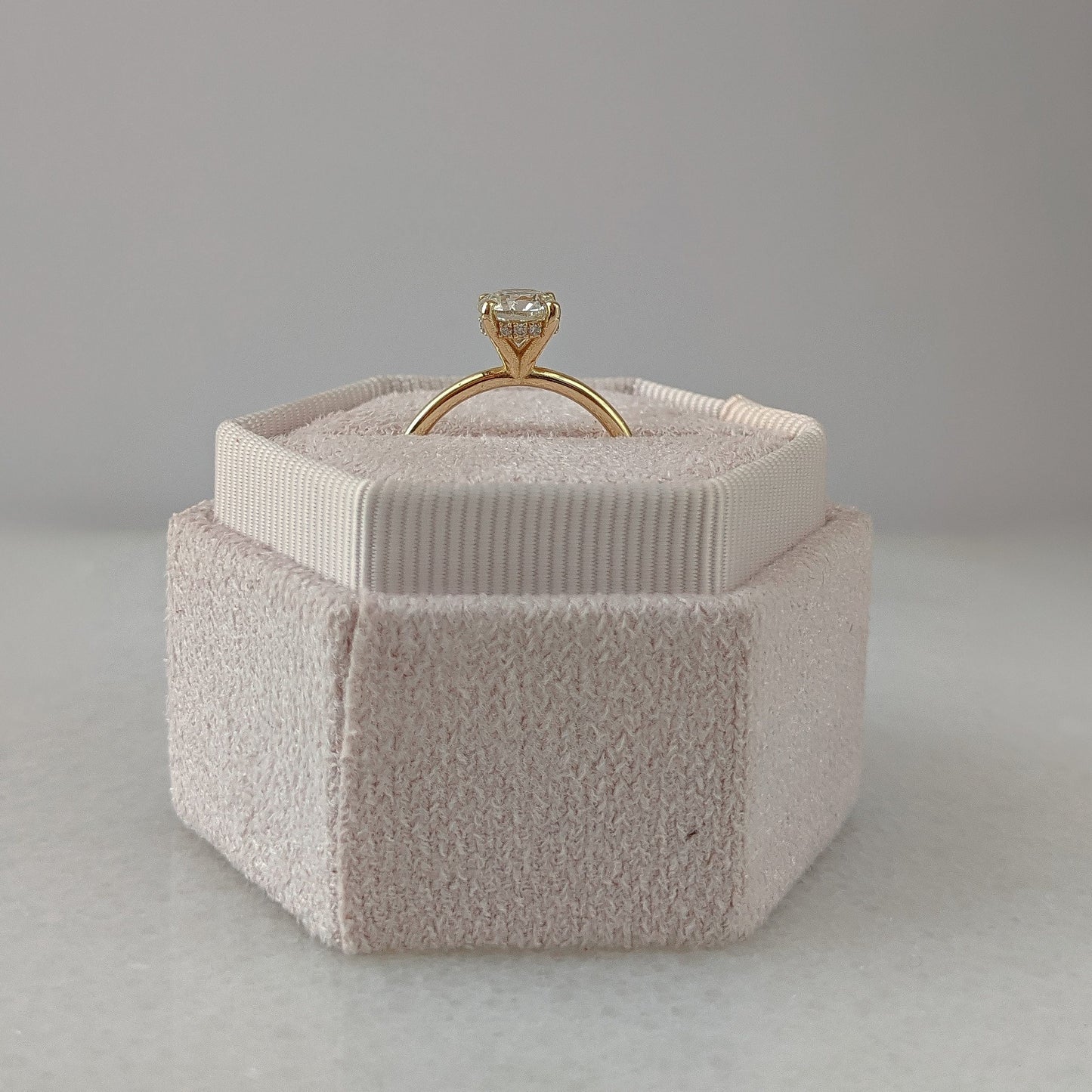 Round Hidden Halo Lab Grown Diamond Engagement Ring