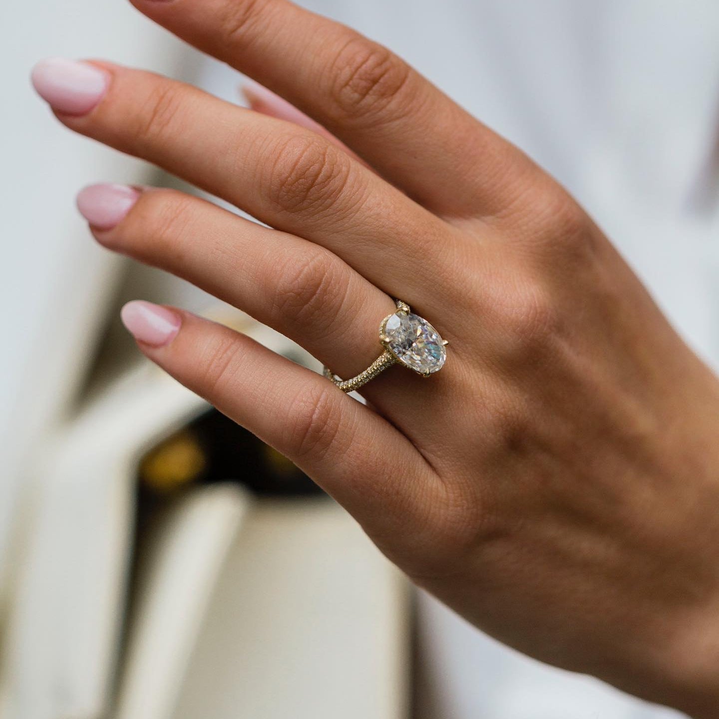 Oval Pave Lab Grown Diamond Engagement Ring