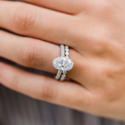Oval Pave Lab Grown Diamond Engagement Ring