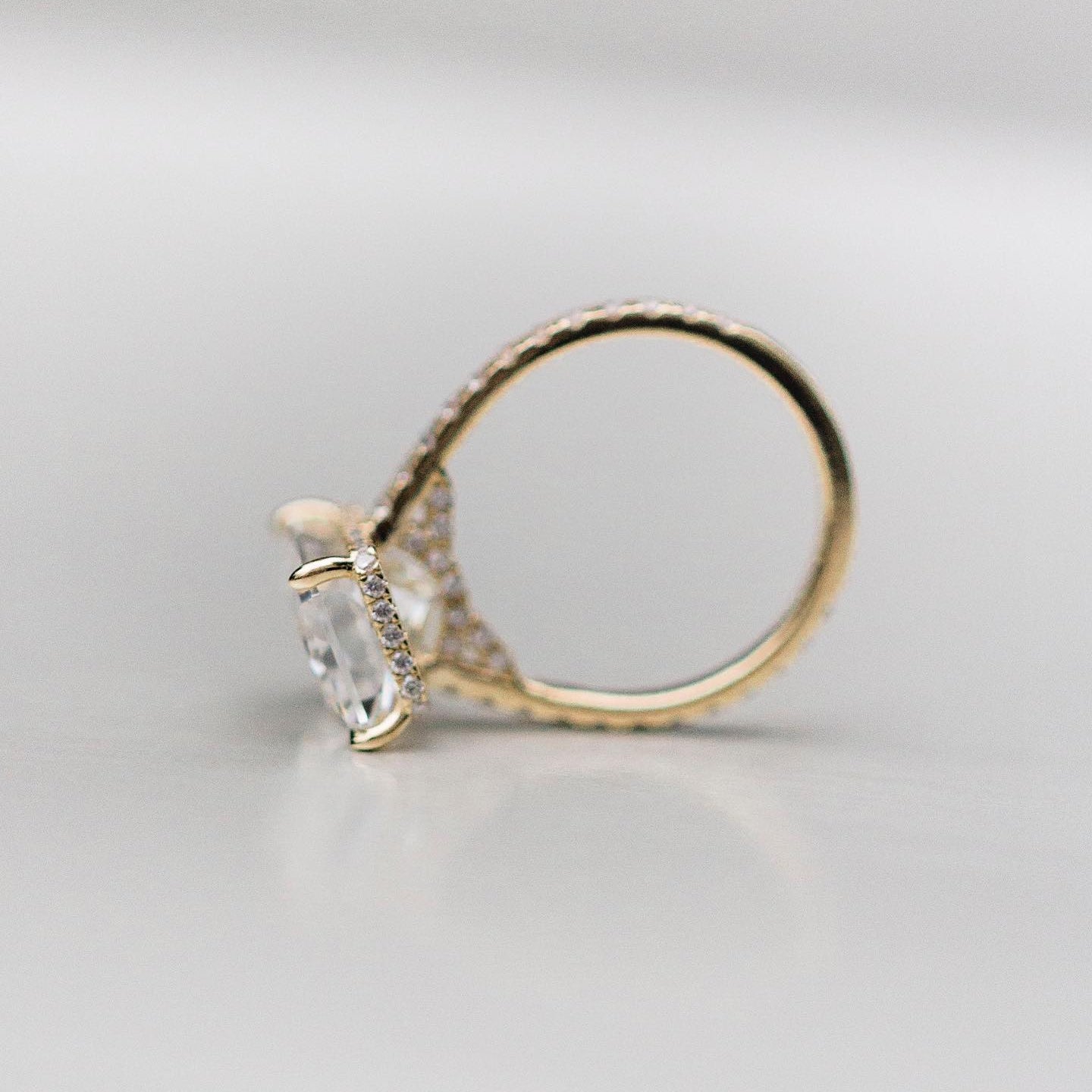 Radiant Pave Lab Grown Diamond Engagement Ring