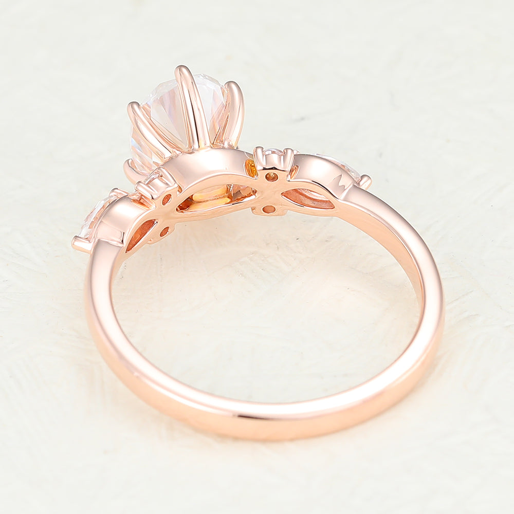Oval Cluster Lab-Grown Diamond Engagement Ring