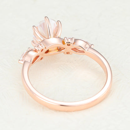 Oval Cluster Lab-Grown Diamond Engagement Ring