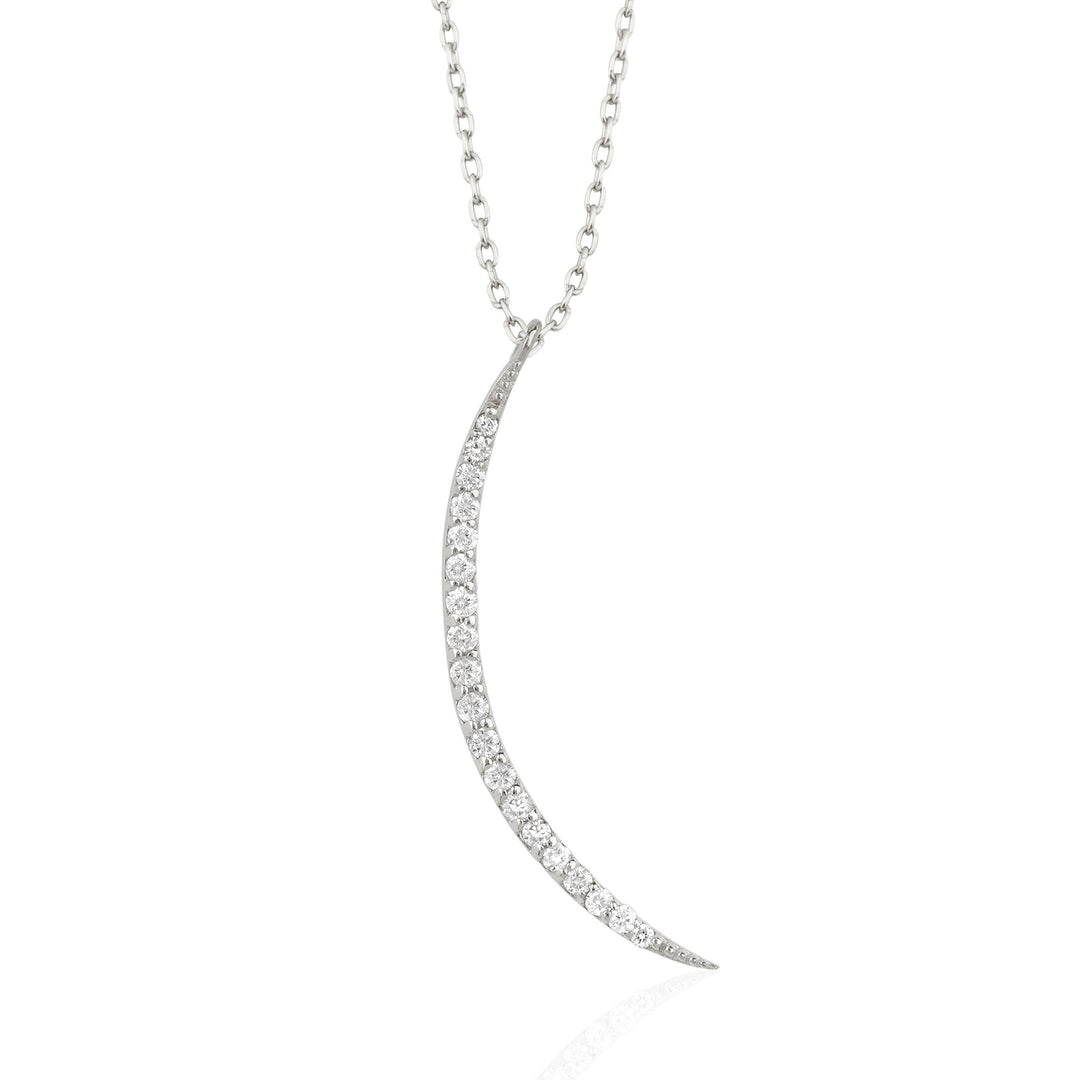 0.2 TCW Round Shape Moissanite Moon Necklace