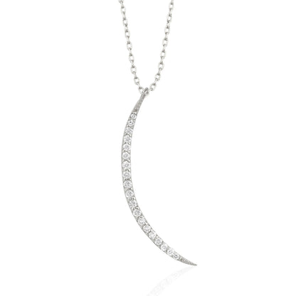 0.2 TCW Round Shape Moissanite Moon Necklace
