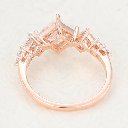 Princess Cluster Lab-Grown Diamond Engagement Ring