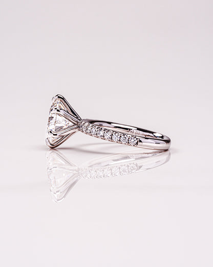 2.26 CT Round Cut Solitaire Pave Setting Lab Grown Diamond Engagement Ring